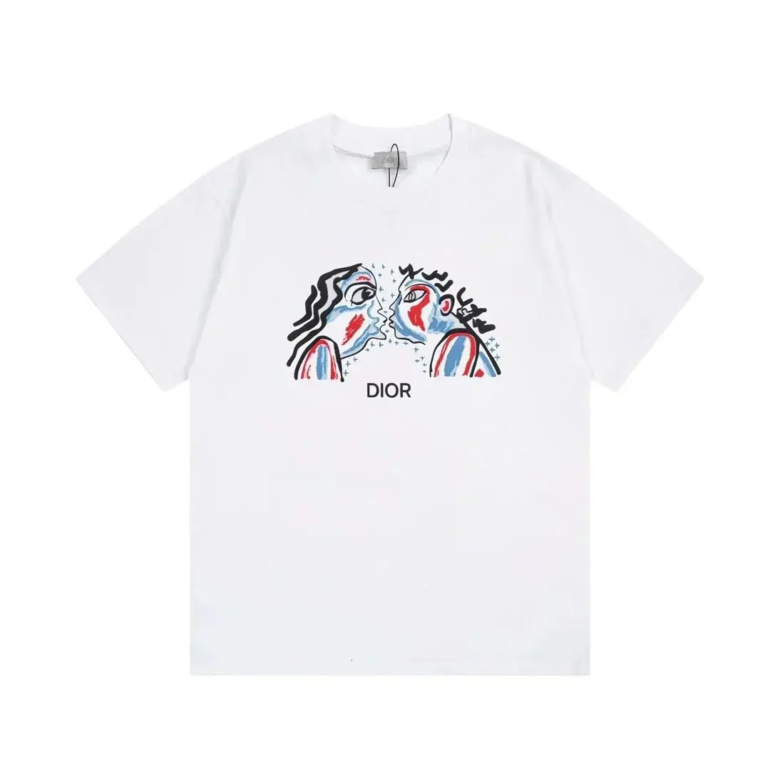Dior Men's Navy Blue 47 T-Shirt with White Stripes 3